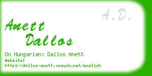 anett dallos business card